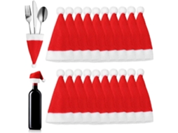 Juego De 20 Cubiertos Navideños, Gorros De Papá Noel, Cubiertos, Sombrero, Vajilla