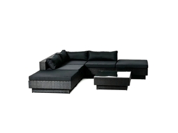 Amorgos conjunto de jardim modular de 5 lugares em resina trançada preta CONCEPT U