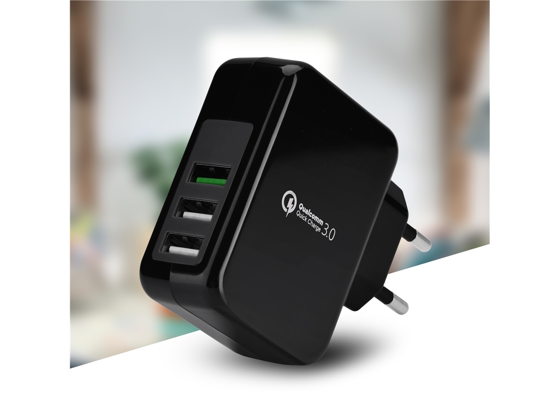 Carregador Móvel Carregador Móvel Qualcomm Qc3.0 com 3 Saídas Usb EOOCOO (carregamento Rápido Qc3.0 3 Saídas Usb)