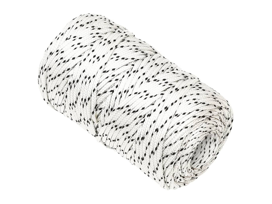 Corda Trançada para Barco 2 Mm X 100 M Poliéster Branco HARLANV1