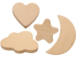 Yardenfun Conjunto De 4-puxadores Madeira Bege Para Cômoda Infantil, Em Formato De Desenho Animado, Seguros E