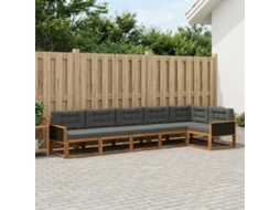 Vidaxl Conjunto De Sofás Para Exterior 6 Unid. Natural E Antracite