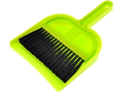 Conjunto De Vassoura E Batedor Arame Plástico, 2em 1, Amarelo E Verde