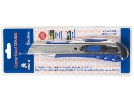 Cortador de lâmina intercambiável em aço inoxidável ARTIGLIO Sx-6600 preto azul