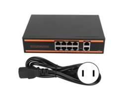 Switch Gigabit 10 Portas 100/1000 Mbps 802.3af Plug and Play Fanless S/MARCA
