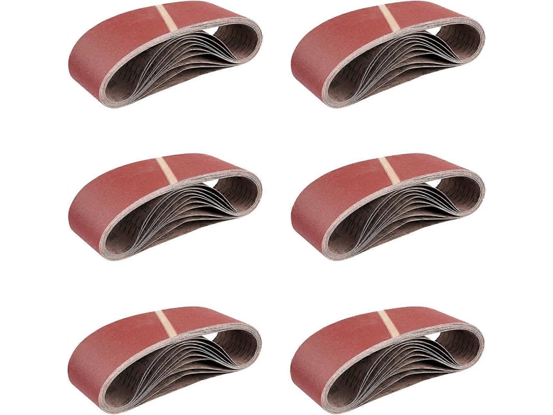 Cintas de Lijado 25 Piezas 610x100mm Mixpack para Lijadoras Corindón de Alta Calidad (5x Grano 40/60/80/120/180)