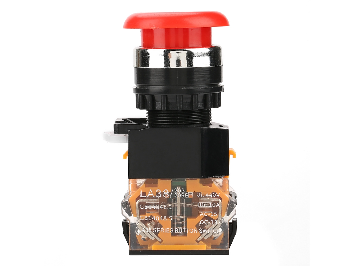 Laxiscreed Interruptor Vermelho De Moeda 22 Mm Self-locking Compatível Com La38-11mt