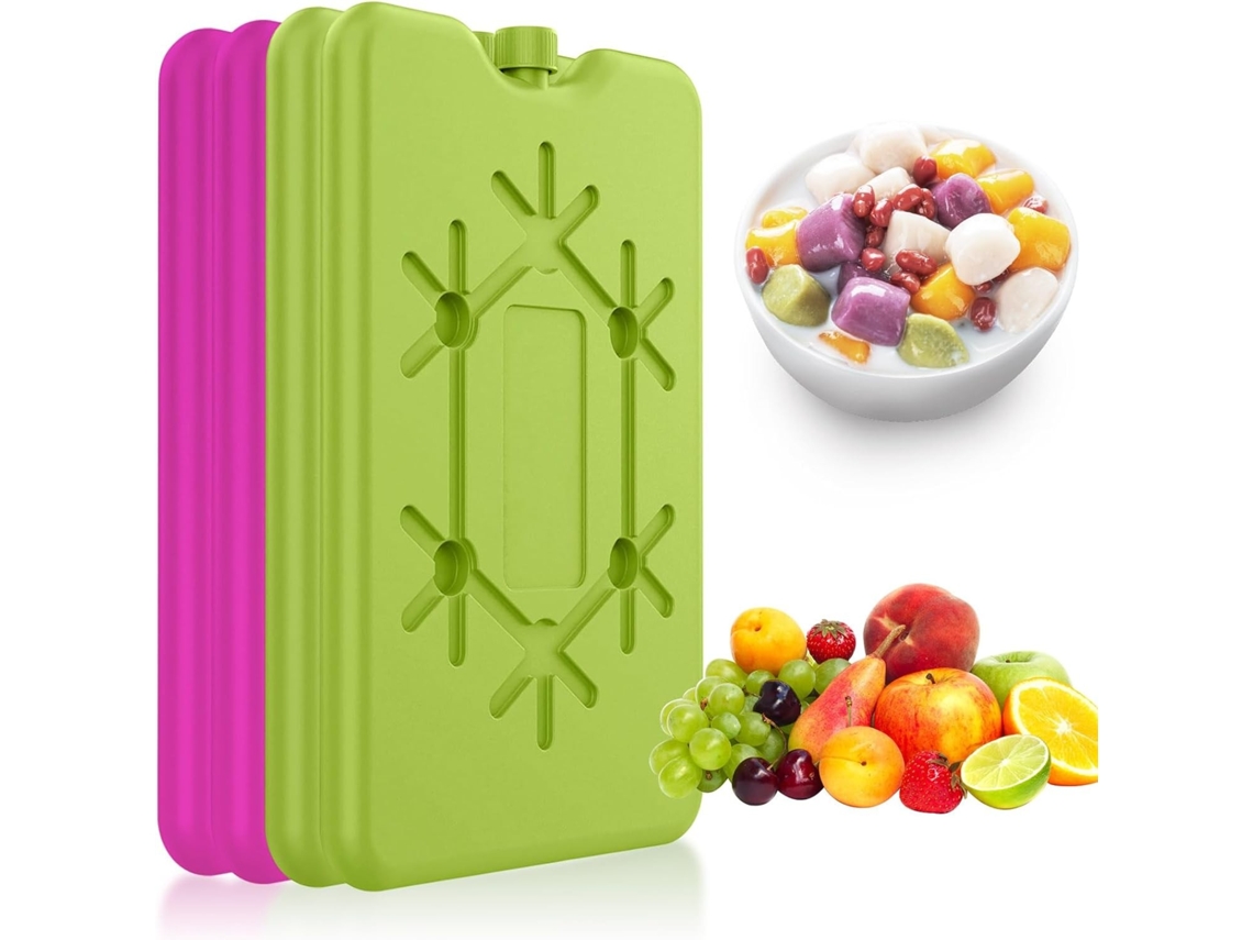 Pacote Com 4 Bolsas De Gelo Reutilizáveis Para Lanches Congelados, 200 Ml Cada, Próprias Para Freezer
