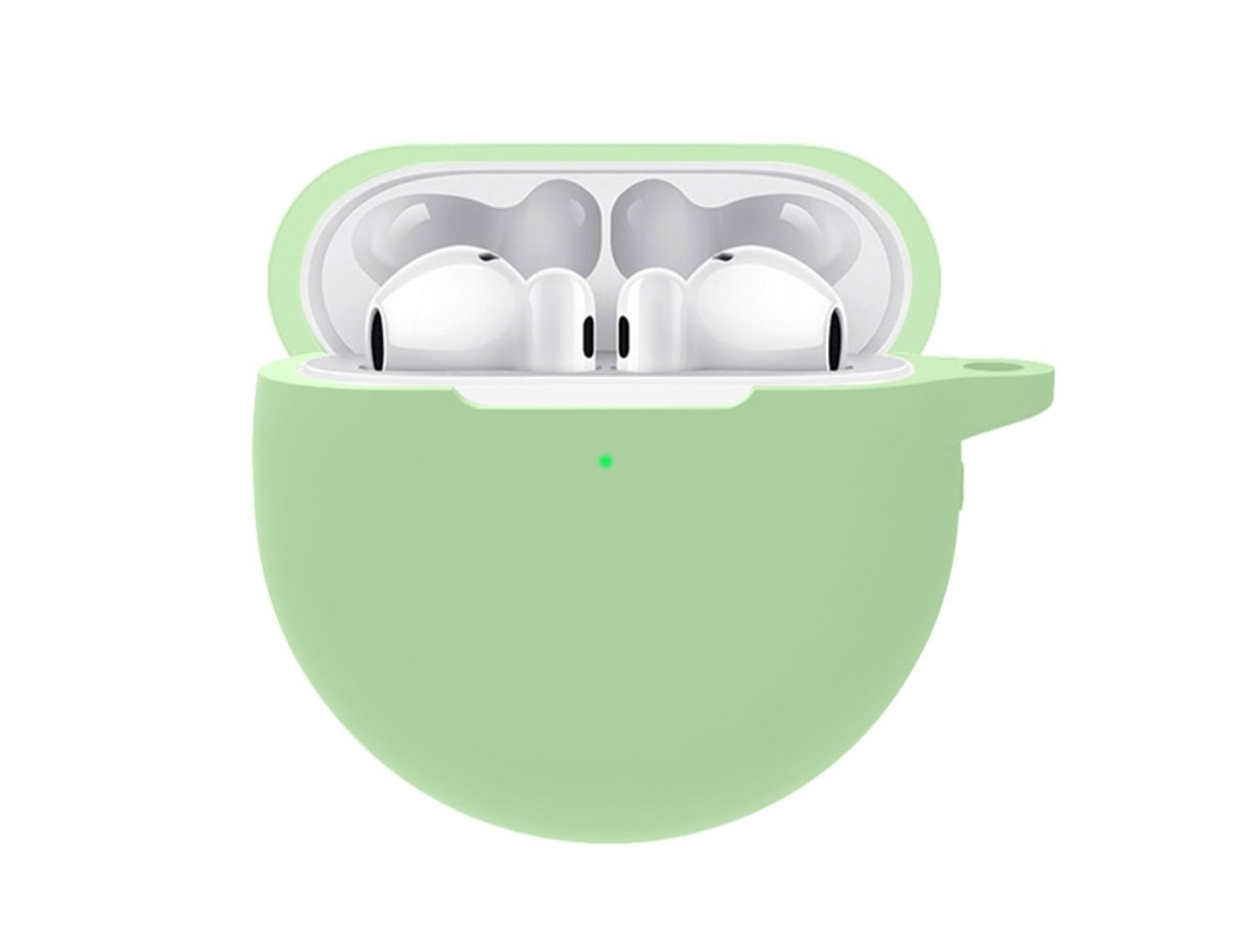 Capa De Silicone Com Gancho Para Huawei Freebuds 4e/4 Verde Matcha Brilvibera