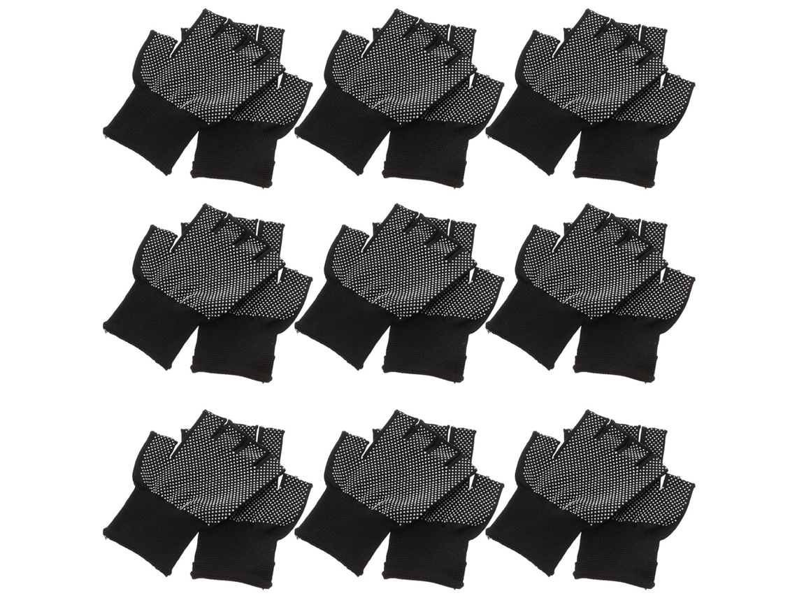 Luvas de Trabalho Inoomp de Meio Dedo, 15 Pares, Nylon, Luvas de Proteção Antiderrapantes para Jardinagem, para Homens CHABERLU