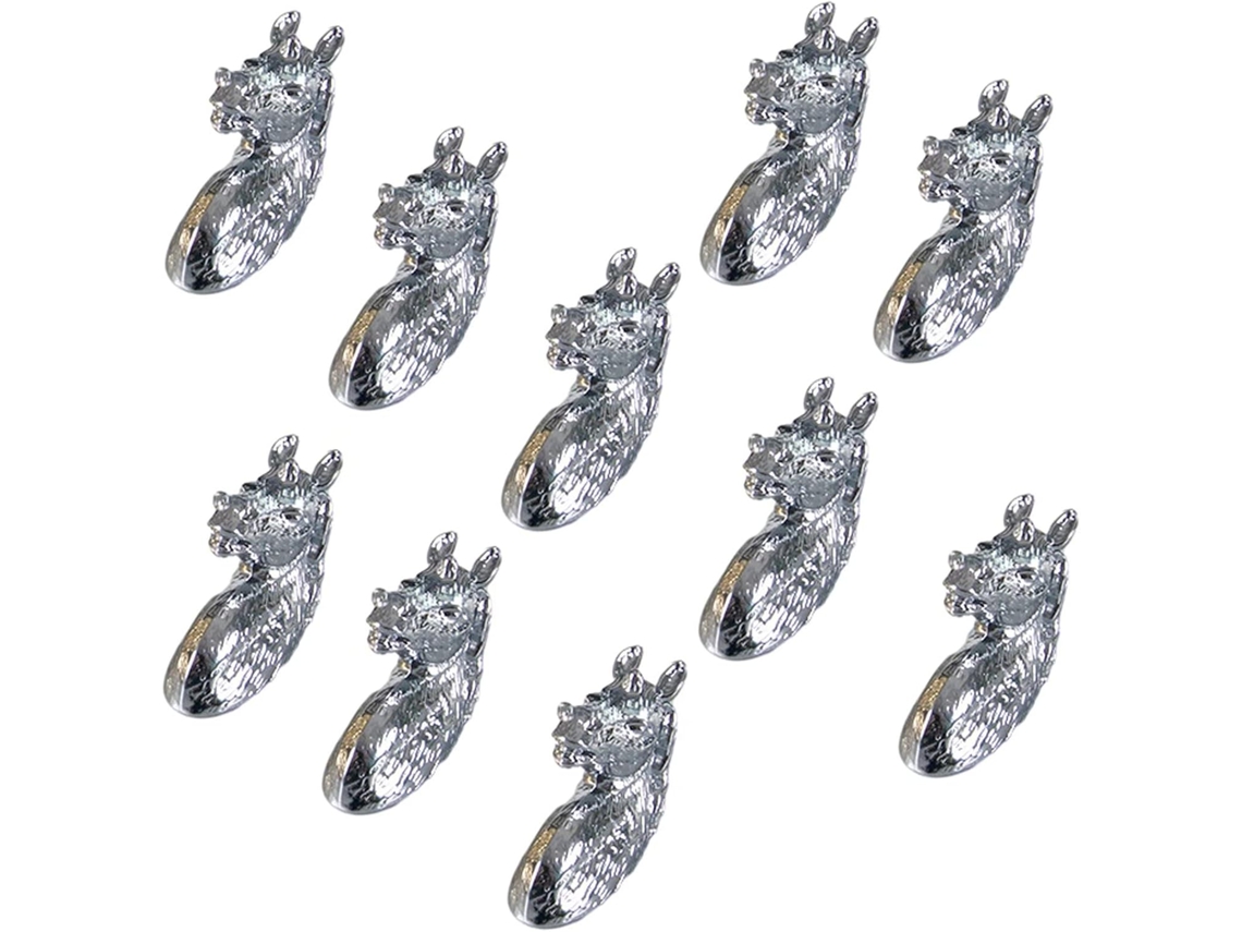Conjunto De 10 Puxadores Gaveta Porta Em Liga Zinco Com Design Criativo Cabeça Cavalo Estilo Nórdico, Na Cor Prata