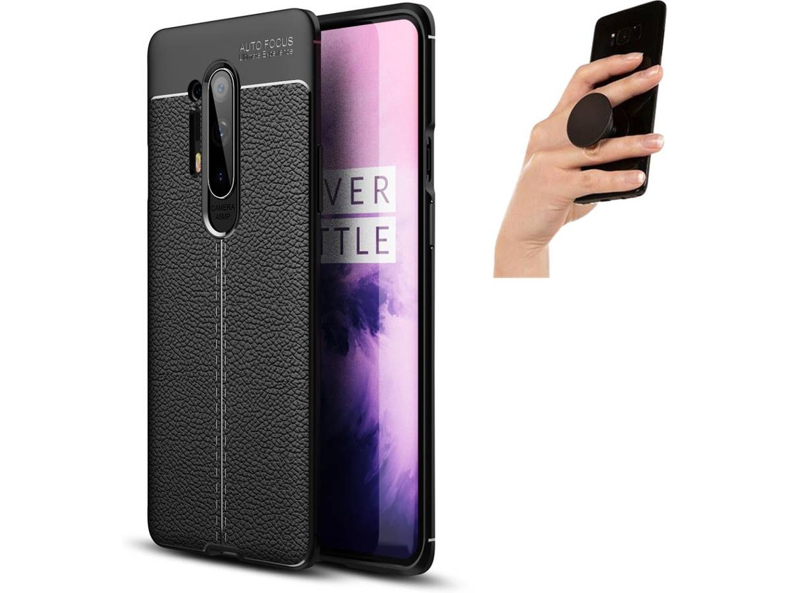Capa e Popsocket Oneplus 8 PRO Rugged Leather Preto