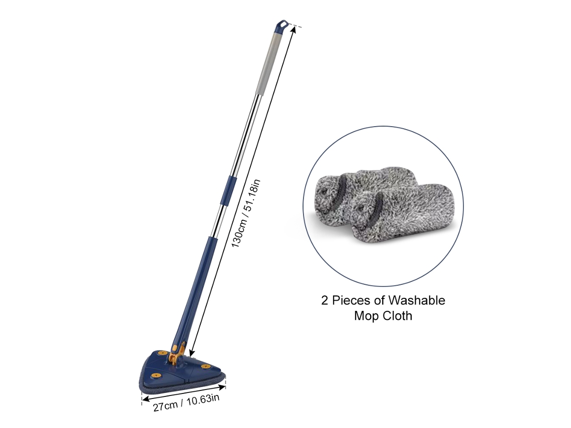 Laxiscreed Mop Triangular Rotativo 360° Com Cabo Ajustável Para Renovar A Limpeza