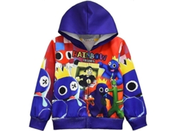 Jaqueta com Capuz para Meninos Estampa Rainbow Friends Manga Longa Inverno Primavera Outono 5 6 Anos B