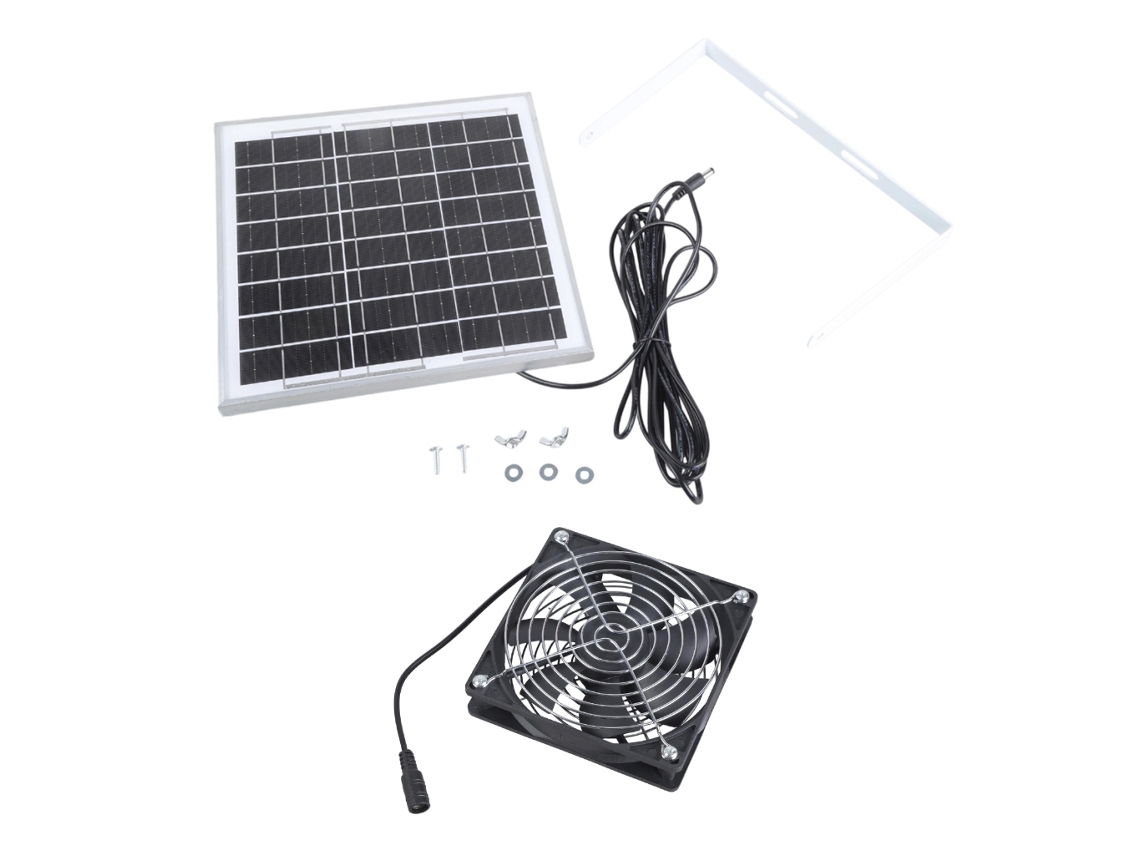 Ventilador Solar Silencioso 36db com Painel 12v 8w BRILVIBERA