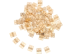 Conjunto De 100 Mini Dobradiças Douradas Cobre Para Caixas Joias Madeira, Armários E Artesanato Diy, Com Parafusos, Furo