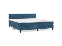 Box Spring Bed, Box Spring Beds Vidaxl Azul Veludo (160 X 200 Cm)