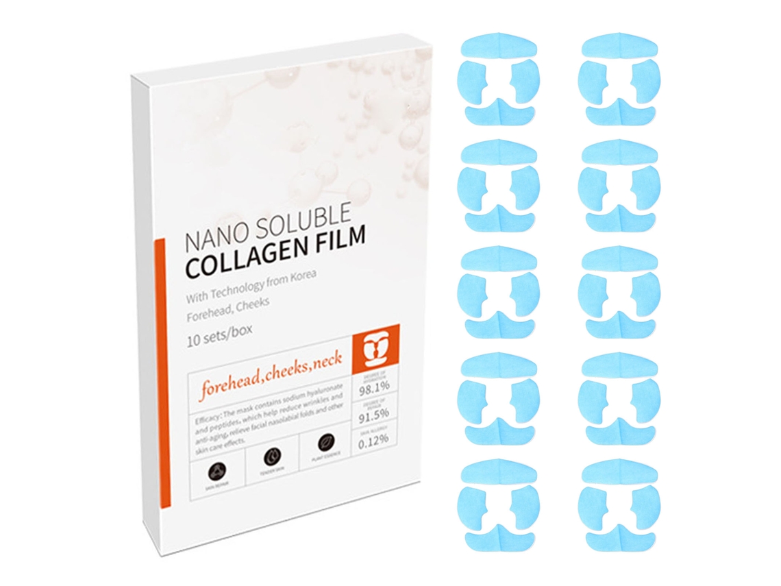 10 Pacotes De Filme De Colágeno Solúvel Nano Para Pele Anti-idade