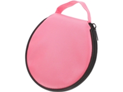 Estojo para CD rosa em tecido Oxford resistente, grande capacidade, formato redondo.
