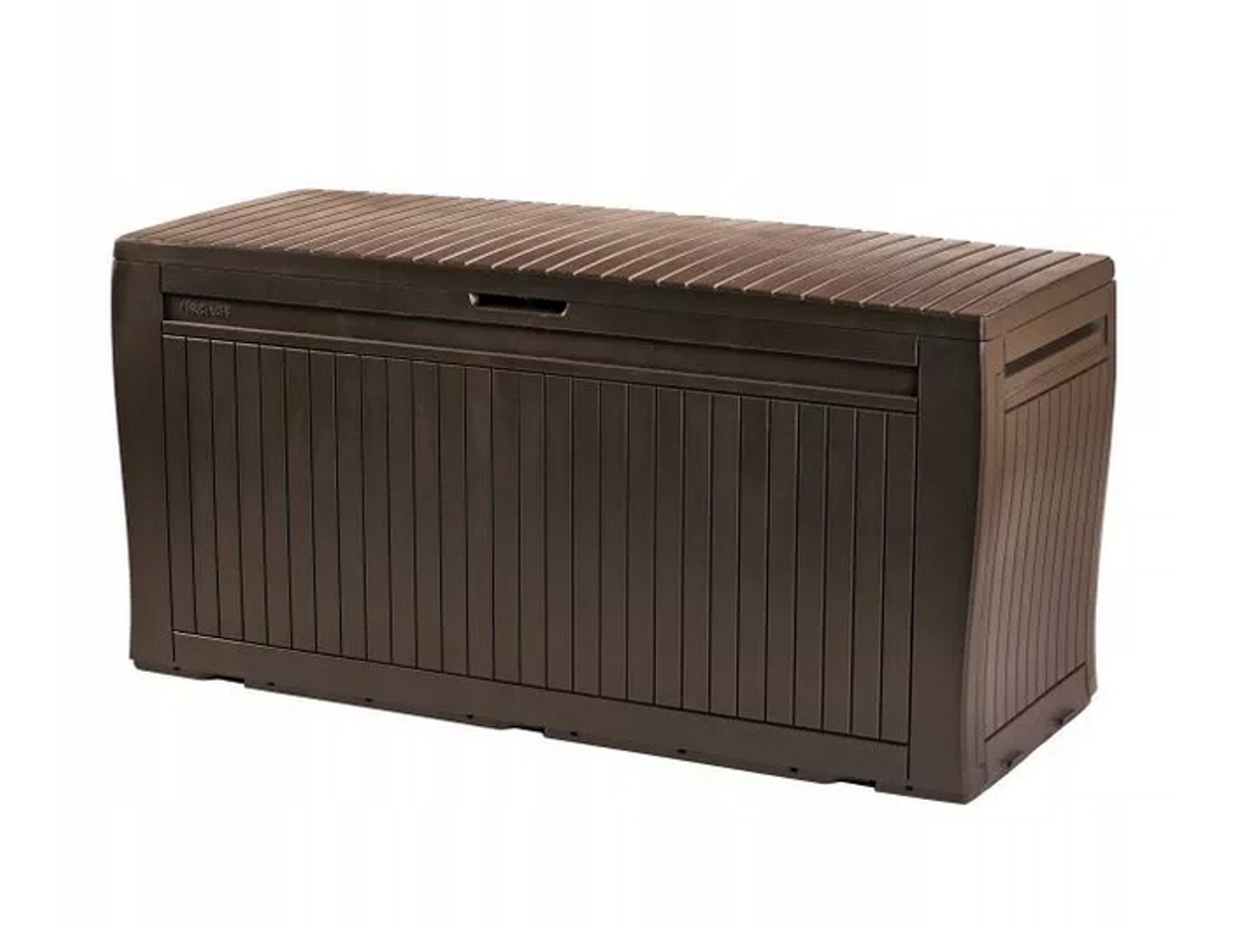 Caixa de armazenamento Keter Kadax para varanda e jardim, 270 L, com rodas, para terraço
