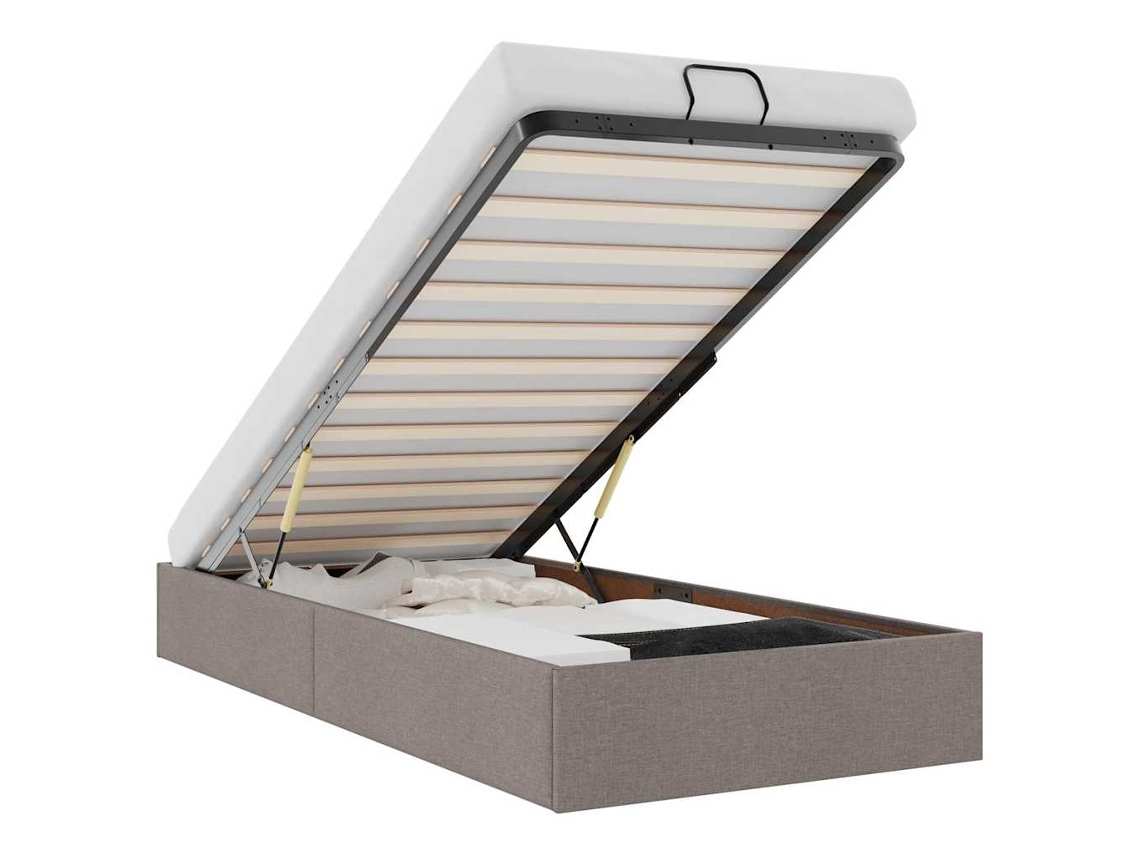Ottoman Bed Frame, Ottoman Bed Frames Vidaxl Cinzento-acastanhado Tecido (90 X 190 Cm)