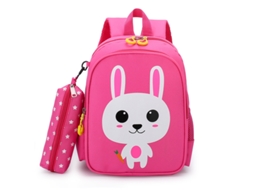 Mochila Eifson Coelho Com Estojo, 30x24x12cm, 3-12 Anos - Fúcsia