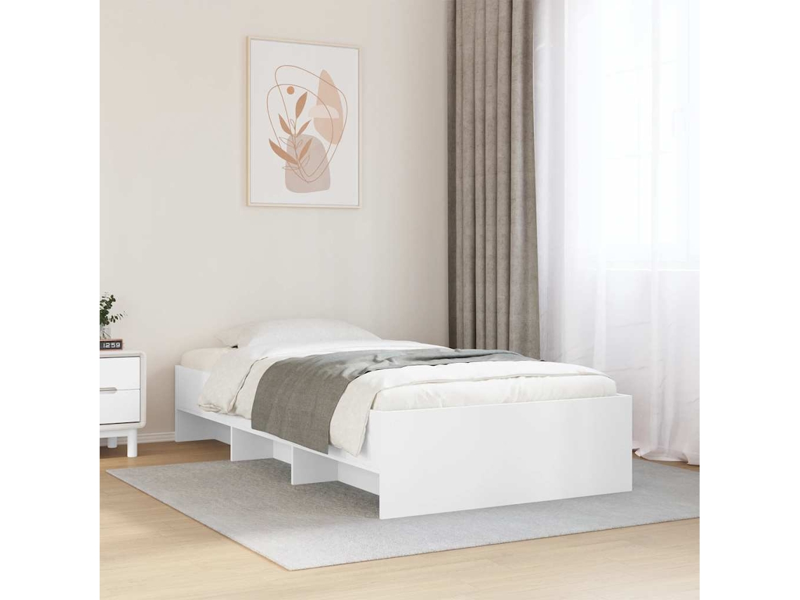 Vidaxl Estrutura De Cama 90x190 Cm Derivados De Madeira Branco