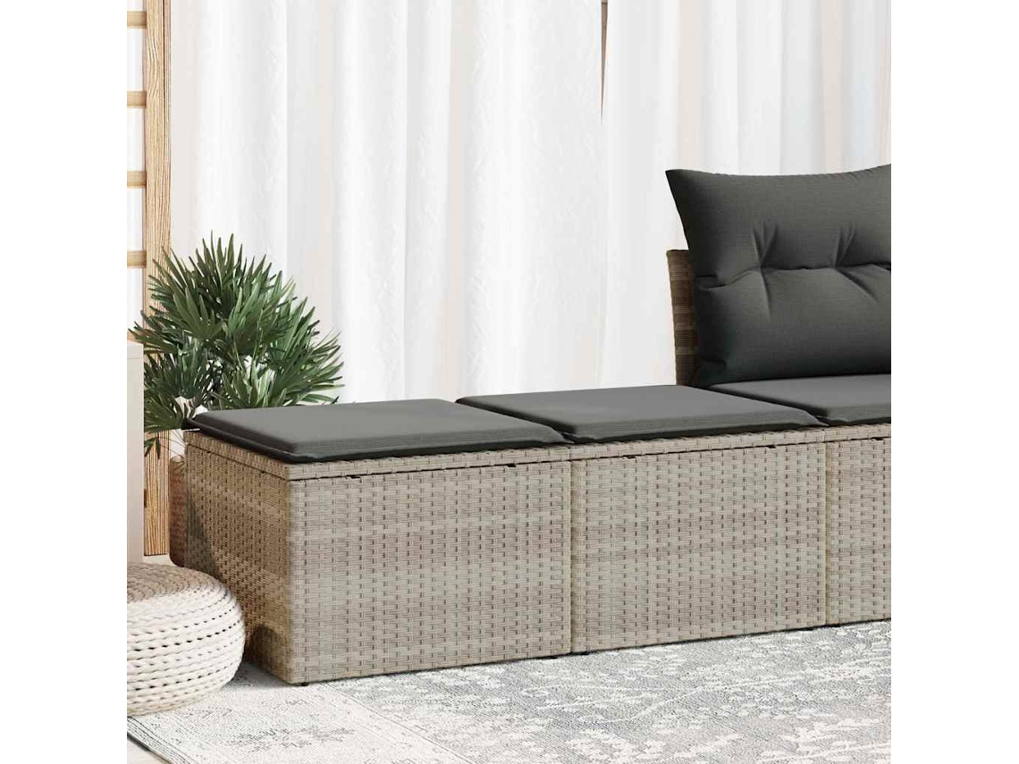 Vidaxl 2 Pcs Conjunto Sofás De Jardim C/ Almofadões Acácia E Vime Pe
