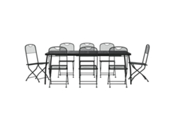 Garden Dining Set, Garden Dining Sets Vidaxl Antracite Metal (mesa Com 200 Cm De Comprimento)