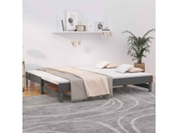 Vidaxl Sofá-cama De Puxar 2x(80x200) Cm Pinho Maciço Cinza