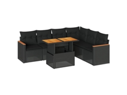 Garden Sofa Set, Garden Sofa Sets Vidaxl Preto Rattan / Vime (n/a)