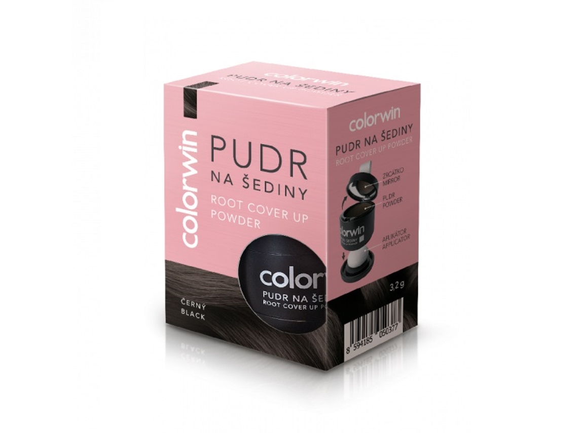 Pó De Raiz Colorwin Para Cobrir E Aumentar Volume Do Cabelo, Preto, 3.2g