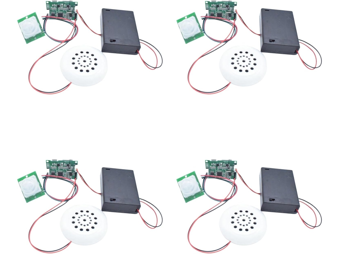 Kit Reprodutor De Música Mp3 Com 4 Módulos Gravação E Sensor