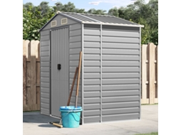 Vidaxl Abrigo De Jardim 191x130x198 Cm Aço Galvanizado Cinzento-claro