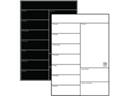 Calendrier Magnétique Blanc Hebdomadaire Para Refrigerador E Pet Écriture Lisse, Autocolantes Reutilizáveis