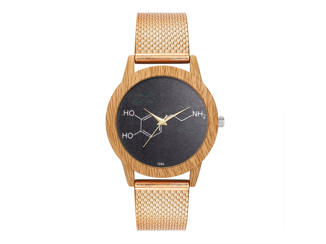 Relógio Analógico de Pulso com Pulseira de Malha Quartzo para Mulheres e Homens (ouro Rosa)