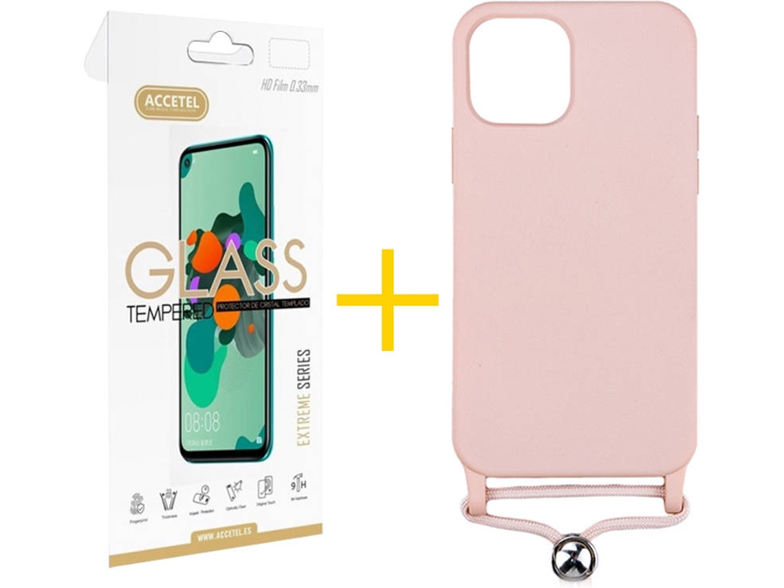 Capa + Película para iPhone 11 Pro ACCETEL Rosa-Creme