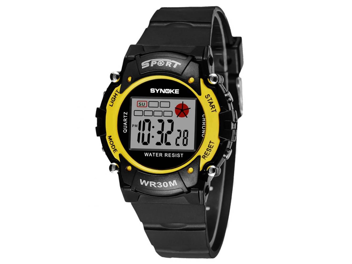 Reloj Deportivo Electrónico Para Estudiantes Niños Moda Simple Synoke Amarillo