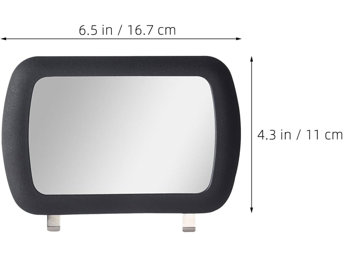Conjunto de 2 espelhos de maquiagem com clipe para quebra-sóis de carro.