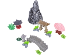 Decoração de Paisagem em Miniatura, Estilo Chinês, em Resina, com Ponte e Imitação de Rochas para Decoração de Jardim, CHABERLU