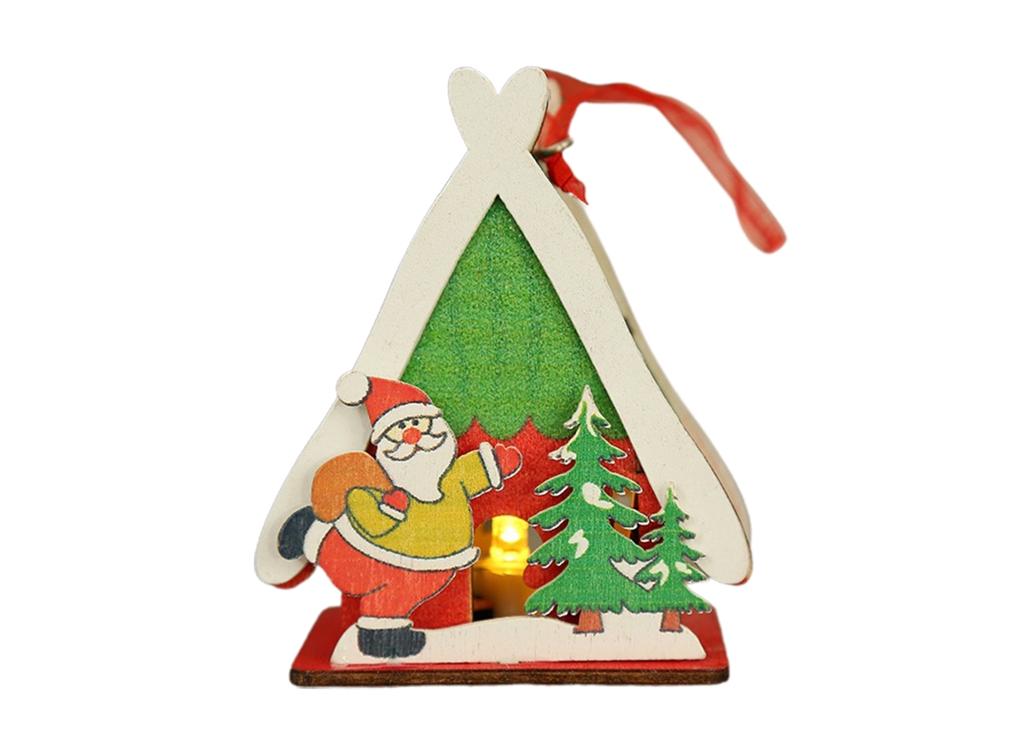 Brinquedo Casa De Madeira De Natal Com Iluminação Presente