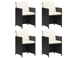Garden Chair, Garden Chairs Vidaxl Preto Rattan / Vime (n/a)