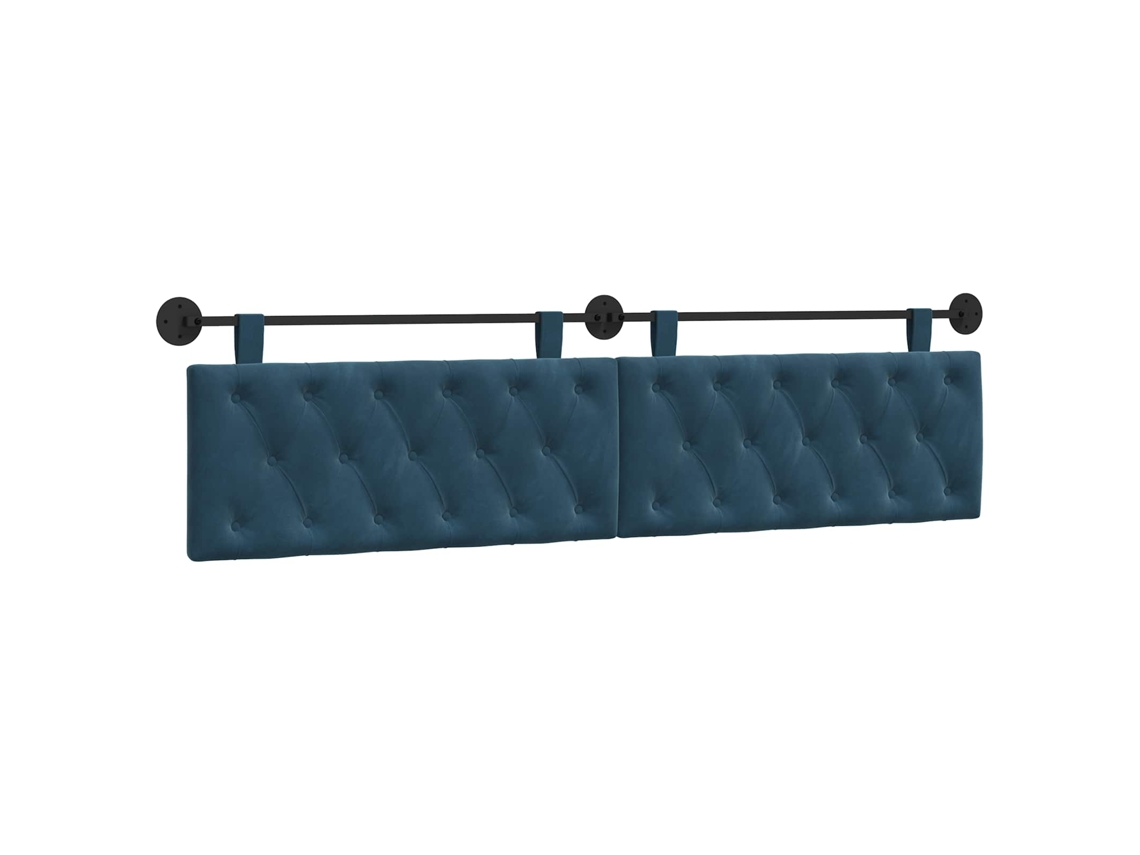 Conjunto 1 Cabeceira Moderna Vidaxl Azul Veludo (210 X 55 X 7 Cm)