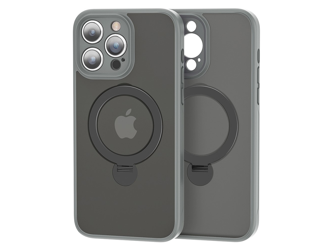 Suporte Casa Quedas Para Iphone 15 Pro Pele Sintética Cinzento