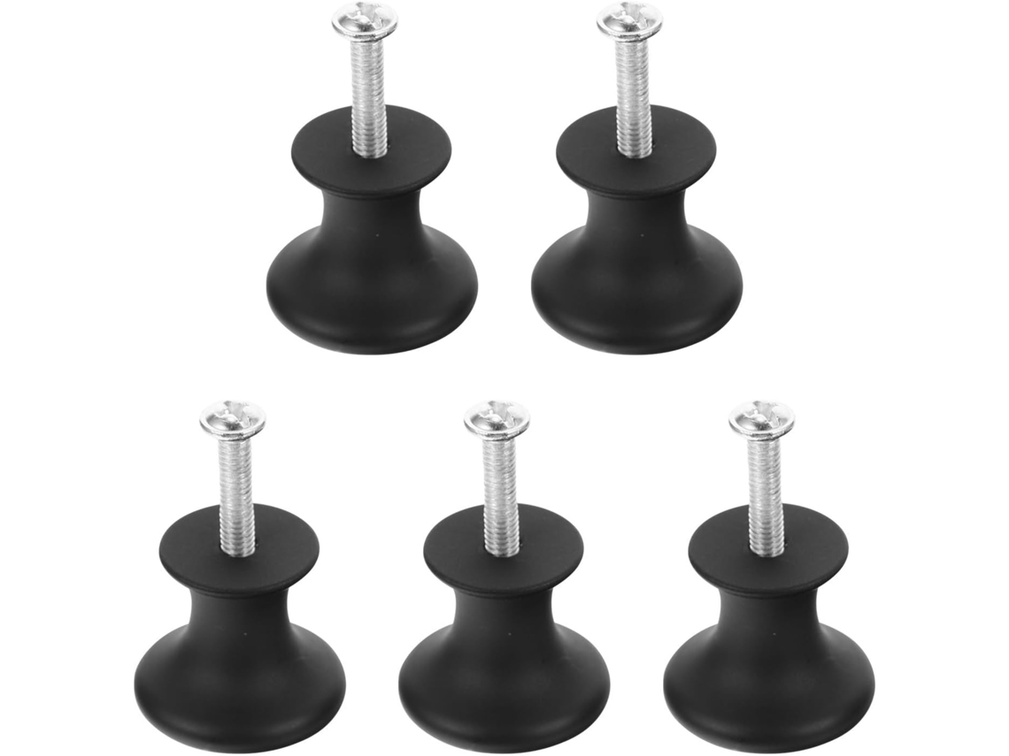 Aboofan Conjunto De 5-puxadores Alumínio Para Armário, Preto, 25x21mm, Para Banheiro E Bar