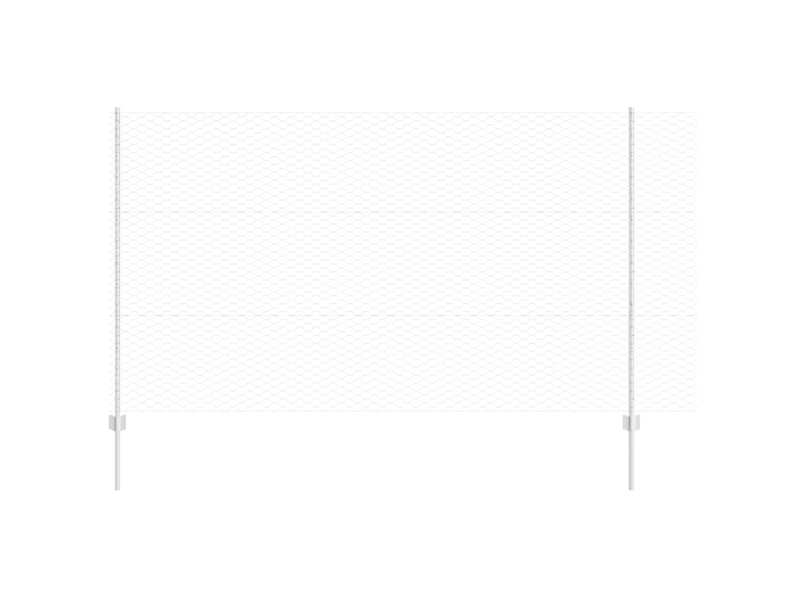 Conjunto 1 Painel De Cerca Vidaxl Prateado Aço (50 X 1,4 M)