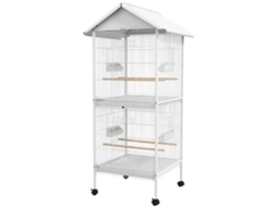 Gaiola 2 Andares conversível 78x75x168 Cm com rodas, poleiros, alimentadores | S/MARCA