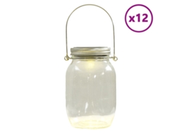 Luz Solar De Vidro Vidaxl Prateado Vidro (10 X 10 X 26 Cm)