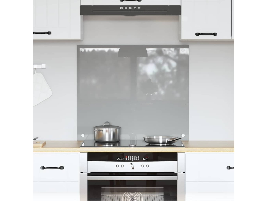 Vidaxl Painel De Cozinha Cinzento-claro 70 X 60 Cm Vidro Temperado