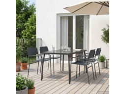 Vidaxl Conjunto De Sala De Jantar 5 Unid. Antracite Aço